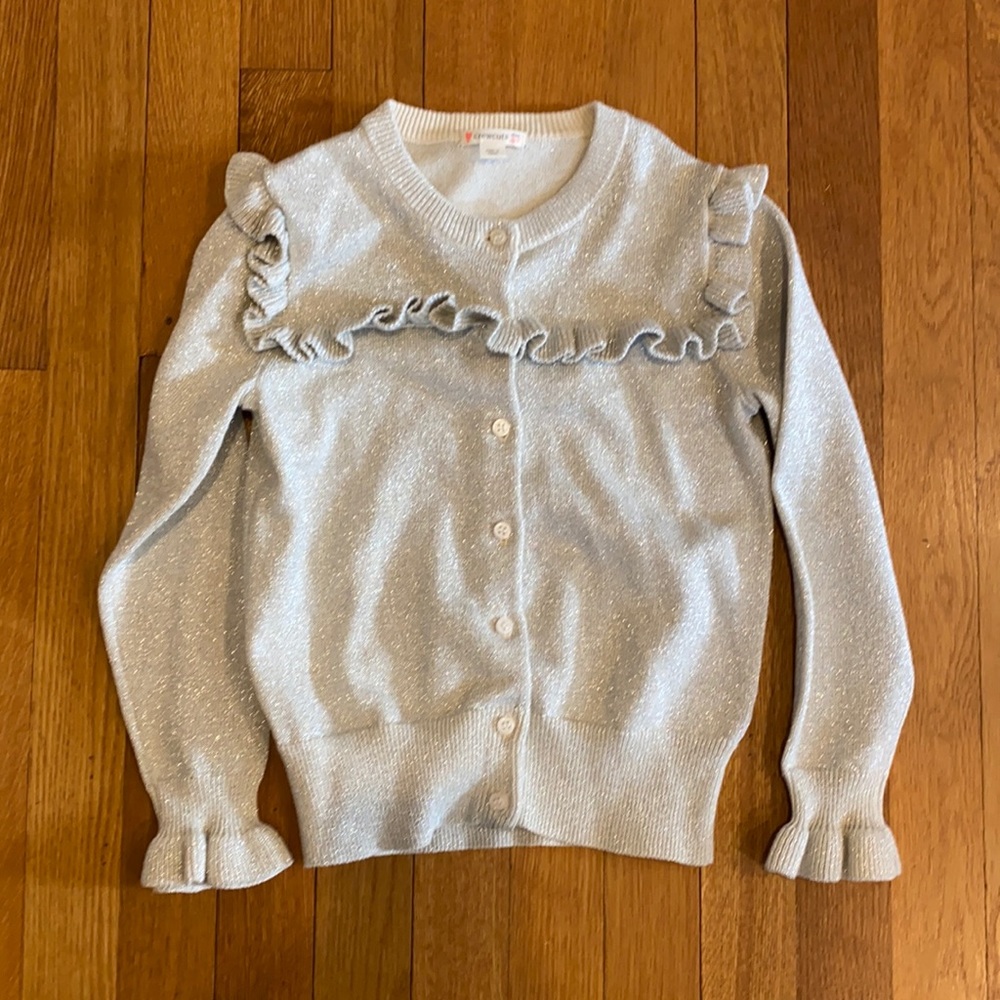 Crewcuts shimmer cardigan. Size 6-7.